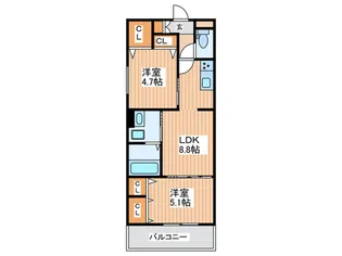 クリエオーレ明和【1階】の間取り