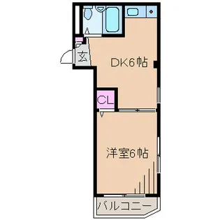 1DKの間取り画像