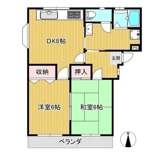 コーポメルヴェール【1階】の間取り