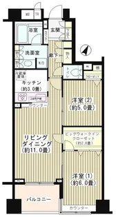 東京都中央区日本橋箱崎町【マンション】の間取り