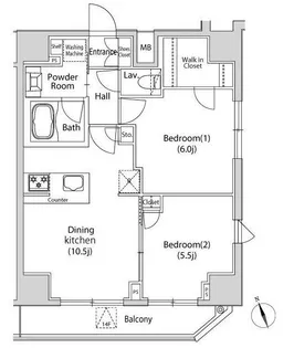 カーサスプレンディッド虎ノ門新橋【14階】の間取り