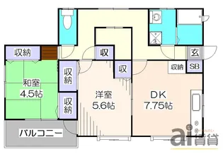 東京都小平市学園西町2【アパート】の間取り