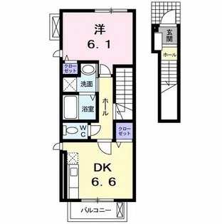 東京都昭島市朝日町1【アパート】の間取り