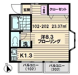 東京都町田市小山ヶ丘3【アパート】の間取り