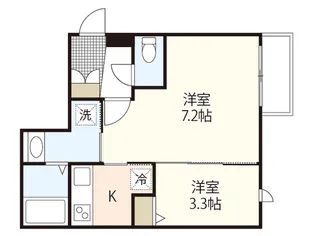 月光南観音弐番館【2階】の間取り