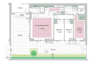 三田ガーデンヒルズ MITA GARDEN HILLS VILLA棟【1階】の間取り