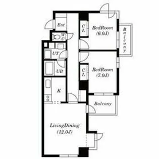 自由ヶ丘サニーヒルズ【2階】の間取り