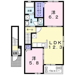 カルモ・ウーノ【2階】の間取り