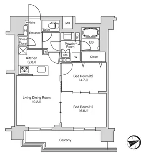 東京都中野区白鷺1【マンション】の間取り
