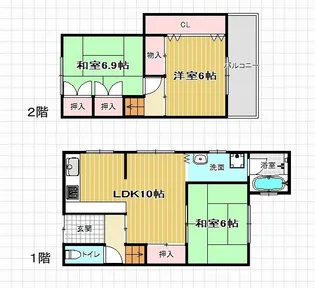 京都府京都市伏見区深草大亀谷大山町【一戸建】の間取り