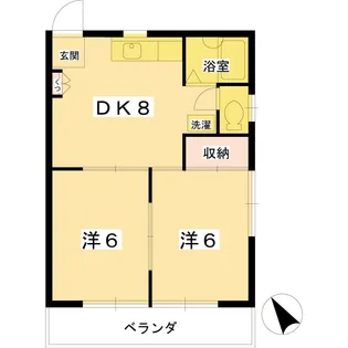 シルキーハウスB【1階】の間取り