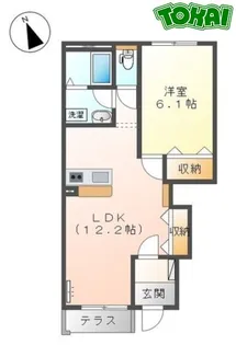 ベルシーナ駅部田【1階】の間取り