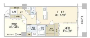 グローリオ錦糸町【13階】の間取り