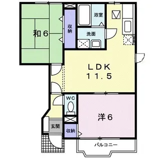 アンソレイエアピテ【1階】の間取り