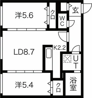 シティプレミア平岸【4階】の間取り