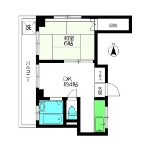 仲池パレス【4階】の間取り