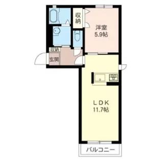 トップグリーンヒルズB【1階】の間取り