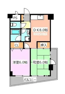 グランジャハイツ【8階】の間取り
