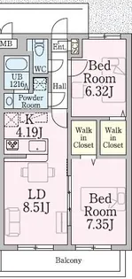 グロワール立野【2階】の間取り