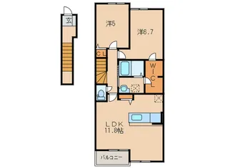 ウッディ オアシスI【2階】の間取り