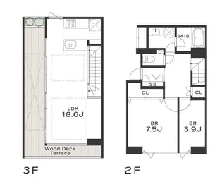 THE GRANDUO SAKURASHINMACHI【2階】の間取り