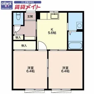 メゾンカンパーニュ【1階】の間取り