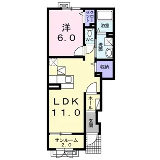 カームリー・クレメント【1階】の間取り