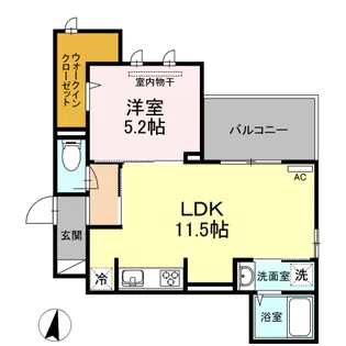 グランテリア楽々園S【3階】の間取り