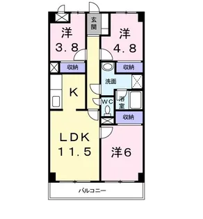 グランドール野川【4階】の間取り