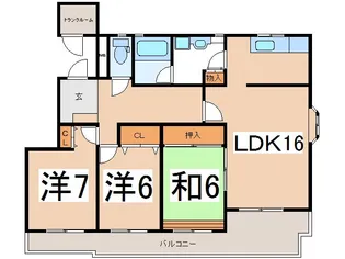 エクセレンス緑ヶ丘【2階】の間取り