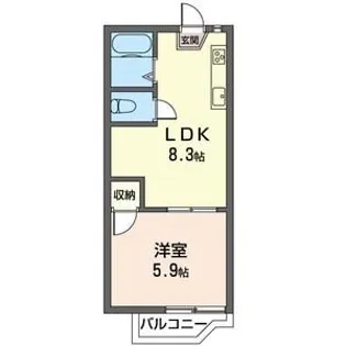 ローズメゾン【1階】の間取り
