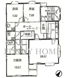ヴィーリャ弦巻【3階】の間取り