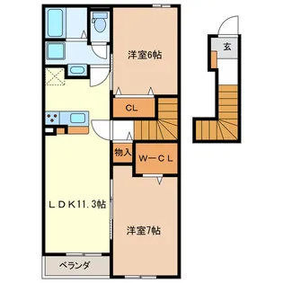 グレイス シラツカ【2階】の間取り