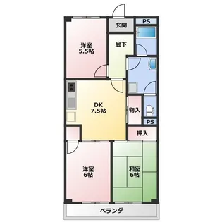 OS・SKYマンション植田南【2階】の間取り