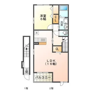 クラージュ E棟【2階】の間取り