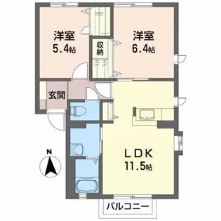 サニーコートKURA【1階】の間取り