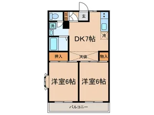 メゾンボヌ-ル喜多見【1階】の間取り