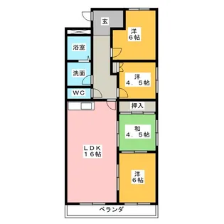 ル・ポール東浜【6階】の間取り