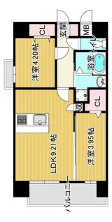 グランステディ城東中央【10階】の間取り