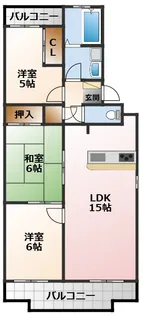 サンハイツ若草西【2階】の間取り