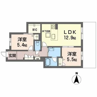 シャーメゾン 平城山【1階】の間取り