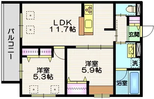 新石川1丁目メゾン東棟【3階】の間取り