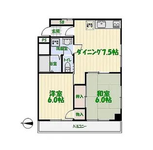 サザンコート【3階】の間取り