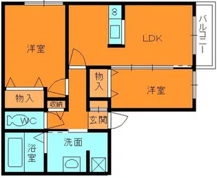 ヴィラージュ咲【2階】の間取り