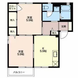 コーポすばるB【1階】の間取り