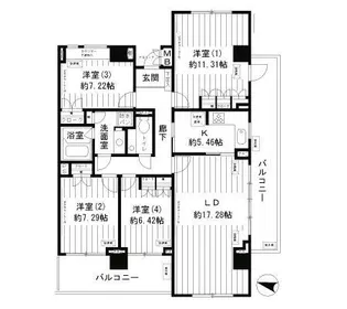 マーシュフィールド四番町【10階】の間取り