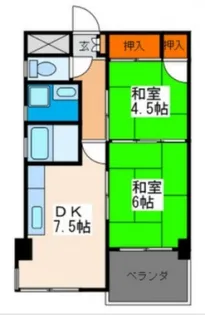 コーポ平和五日市【3階】の間取り