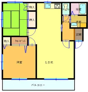 南雲ハイツ文III【1階】の間取り