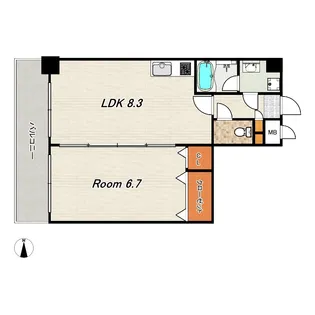 プラネシア星の子京都駅前西【6階】の間取り