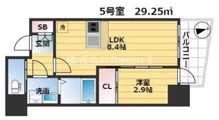 セレニテ天満橋アリア【7階】の間取り